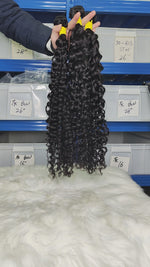 10A Human Hair Bundles Hair Weave 10-30 Inch Water Wave Virgin Hair - #1b Color 3/4 bundles No Tange No Shedding 🛫
