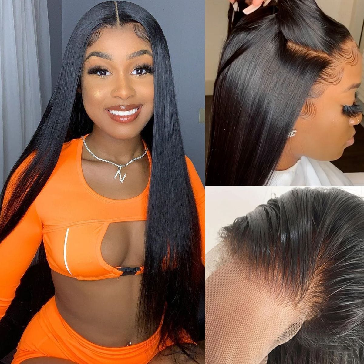 HD 180% Density Virgin Hair 4x4 5x5 HD Lace Closure Wigs Silky