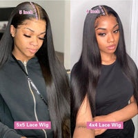 Queen Hair Inc 10A 180% Density Virgin Hair 4x4 5x5 HD Lace Closure Wigs Silky Straight Human Hair
