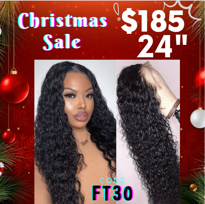 Queen Hair Inc XMAS SALE | 24inch Only $185, Code FT05, 13x4 full frontal lace wig straight/ body wave/ deep wave/ water wave