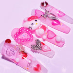 Queen Hair Inc kitty charms press on nails  short
