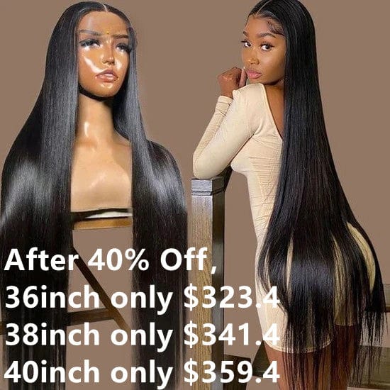 Queen Hair Inc SPECIAL SALE | Queenhair 40inch 13x6 Lace Frontal Wigs Human Hair Straight Wigs Lace Front Natural Color Pre Plucked 180% Density