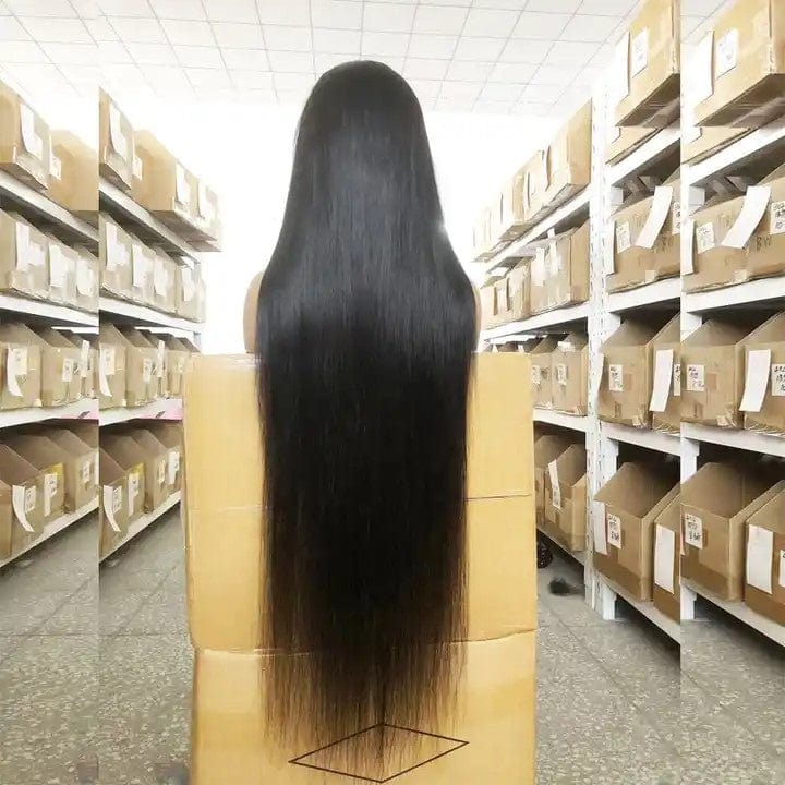 Queen Hair Inc Queenhair 40inch 13x6 Lace Frontal Wigs Human Hair Straight Wigs Lace Front Natural Color Pre Plucked 180% Density