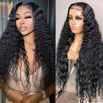 Queen Hair Inc QueenHair 13x4 Human Hair Wig Deep Wave Lace Frontal Wigs 150% 180% Density #1B Natural Color
