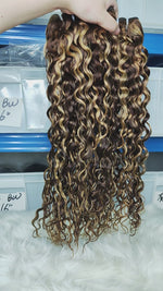 3/4bundles 4/27 Highlight Hair Weave 12-30inch Water Wave Virgin Human Hair