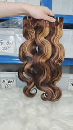 3/4bundles 4/27 Highlight Hair Weave 12-30inch Body wave Virgin Human Hair