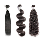 Queen Hair 9A Remy Hair Bundles - 4 Texture #1b 🛫