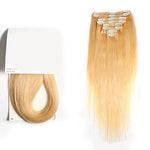 Queen Hair Inc Clip-in 120G Straight Human Hair Extensions 8 Piece Mixed Color Brown Clip ins Hair 14"-24"