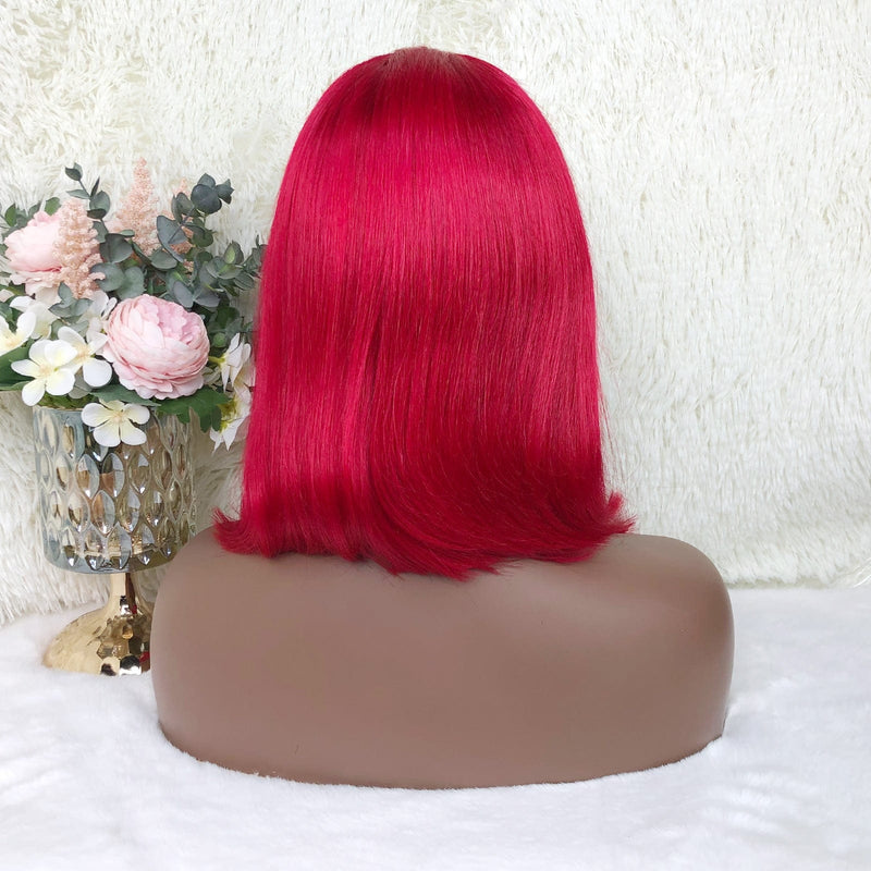 Queen Hair Inc Colored Bob Wig Human Hair Wigs Red