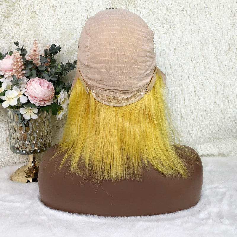 Queen Hair Inc Colored Bob Wig Human Hair Wigs Yellow