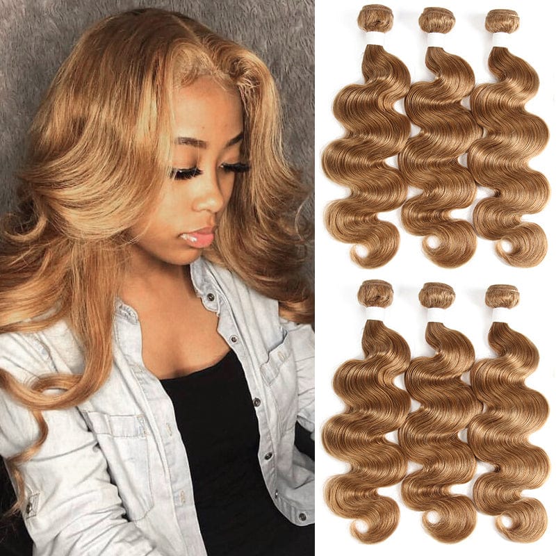 Queen Hair Inc Wholesales 10A+ 27# Honey Blonde Color Bundles Deal Body Wave
