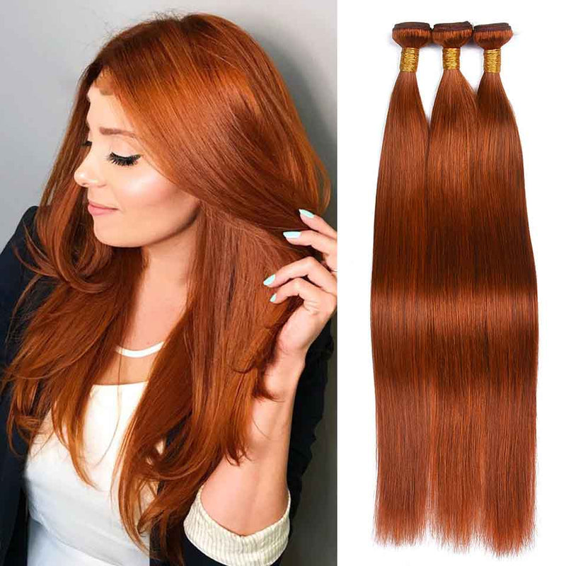 Queen Hair Inc Wholesales 10A+ 350# Ginger Color Bundles Deal Straight
