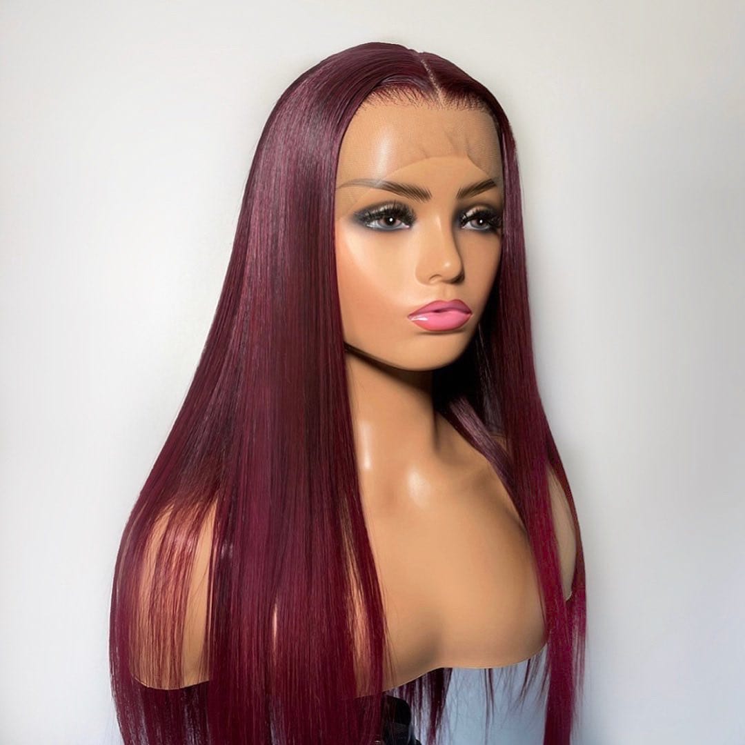 Queen Hair Inc Wholesales Burgundy Lace Front Wig 99J Human Hair Wig Body Wave 13x4 Colored Wigs 180 Density