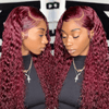 Queen Hair Inc Wholesales Burgundy Lace Front Wig 99J Human Hair Wig Body Wave 13x4 Colored Wigs 180 Density