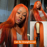 Queen Hair Inc Wholesales Ginger Lace Front Wig Orange Human Hair Wigs 350# Straight 180 Density