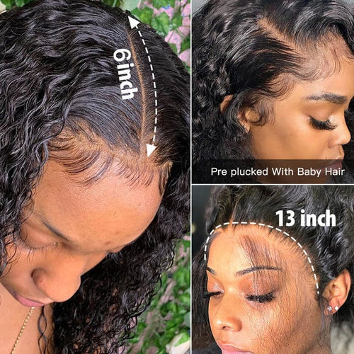 Queen Hair Inc 10a+ 13x6 HD Lace Front Human Hair Wigs 200% Density Water Wave Glueless Wigs