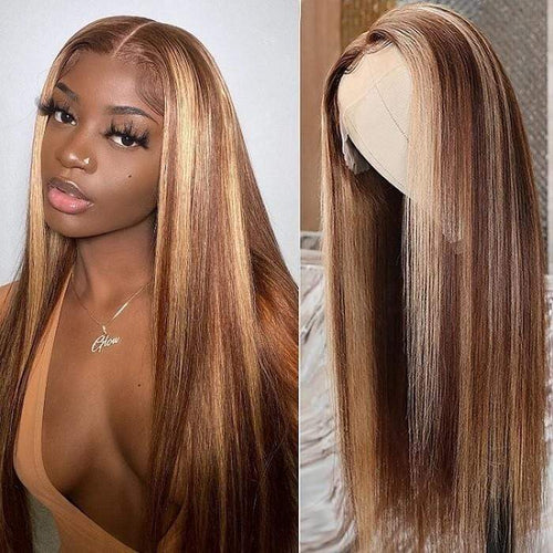 Queen Hair Inc 10A 150% Straight P4/27 Honey Blonde 13x4 Lace Frontal Wig