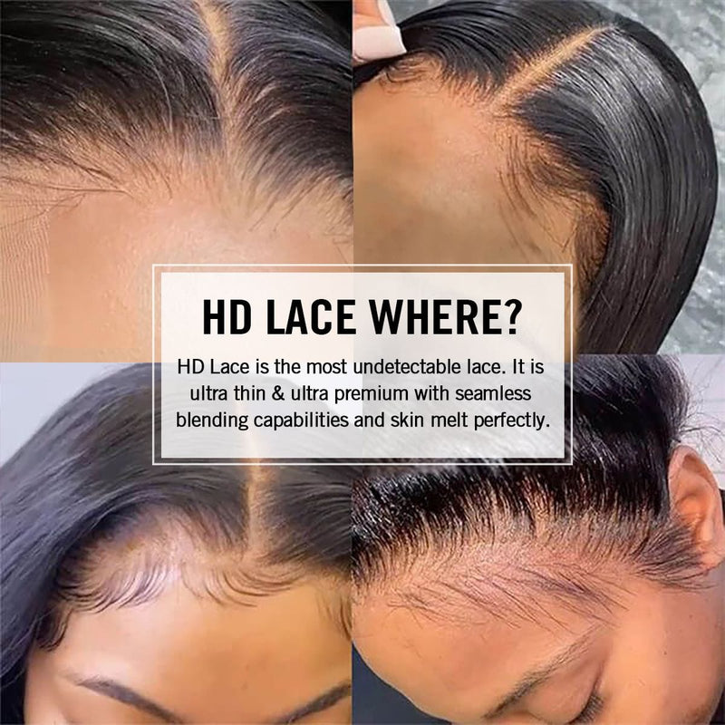 Queen Hair Inc 10A 180% Density Virgin Hair 4x4 5x5 HD Lace Closure Wigs Body Wave Human Hair