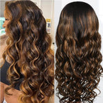 Queen Hair Inc 10A Highlight Balayage Blonde #FB30 Body Wave Lace Front T Part Human Hair Wigs