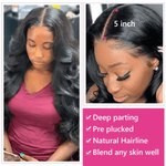 Queen Hair Inc 5x5 HD Lace Closure Free Part Body Wave 100% Virgin Human Hair