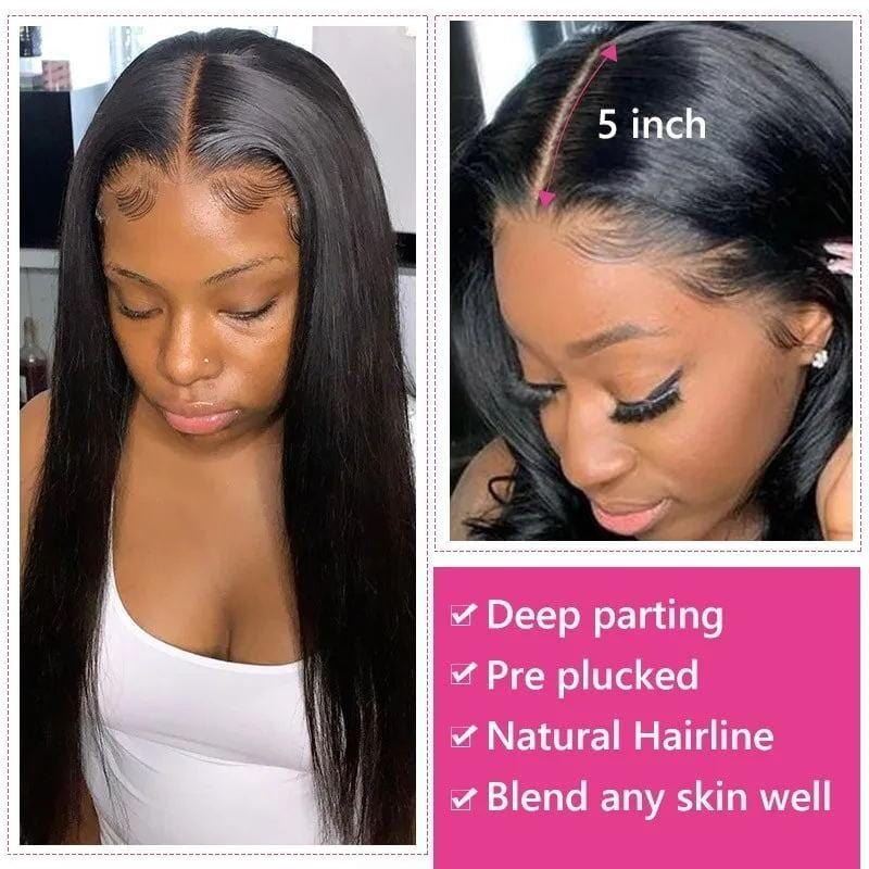 Queen Hair Inc 5x5 HD Lace Closure Free Part Straight 100% Virgin Human Hair