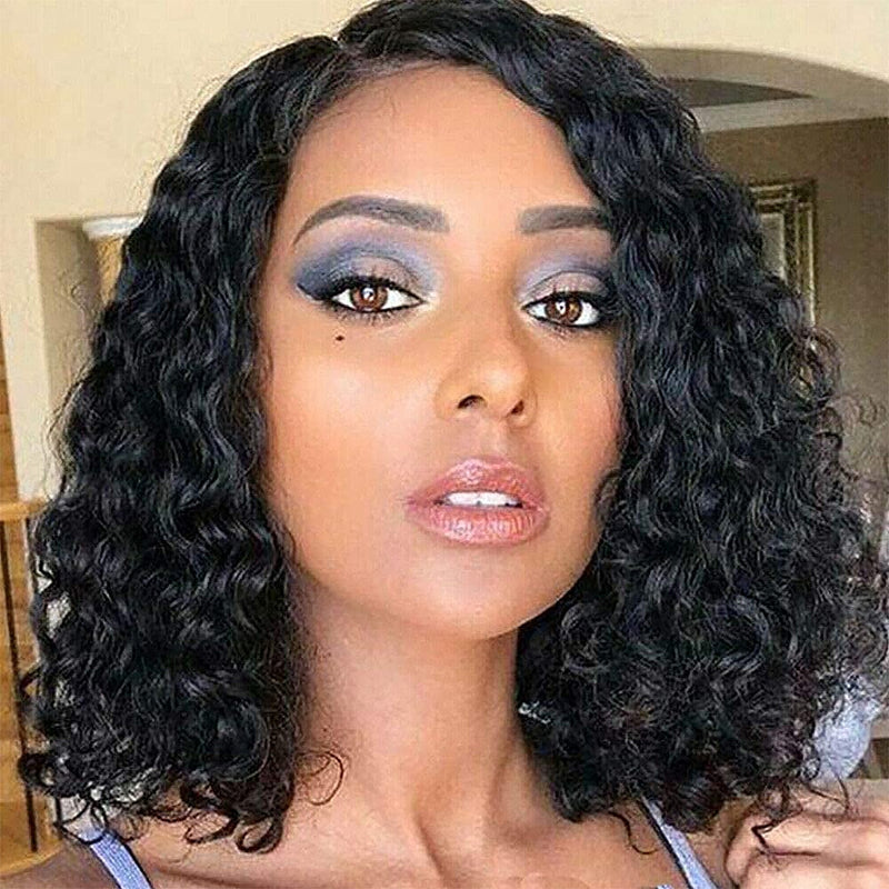 Queen Hair Inc 150% Density Jerry Curly Short Bob Wig 13x4 Lace Frontal Human Hair Bundles With Frontal Wigs For Black Women