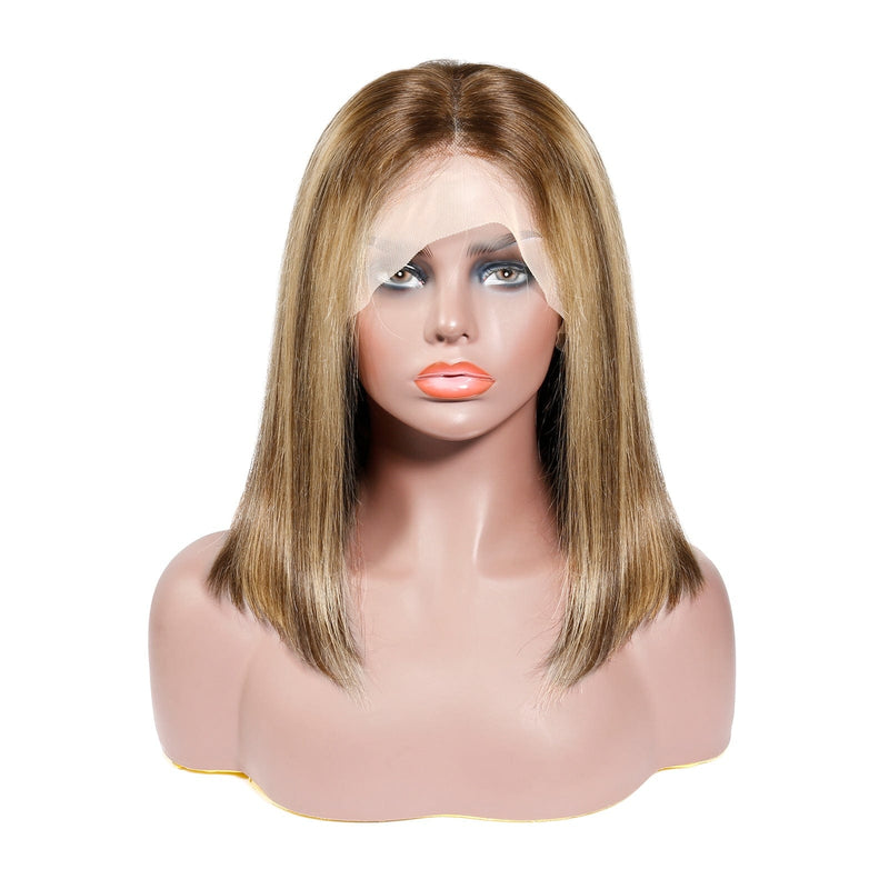 Queen Hair Inc In Store VIP 150% Bob Wig Straight #1B 613 Blonde Color P4/27