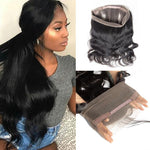 Queen Hair Inc 360 Lace Frontal Free Part Body wave Natural Black 100% Human Hair
