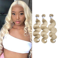 Queen Hair Inc Wholesale 10A 3/4bundles 613 Blonde Hair Weave 12-30inch Body wave Virgin Human Hair