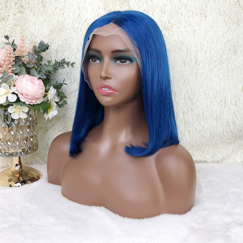 Queen Hair Inc Colored Bob Wig Human Hair Wigs #613 99j blue pink red