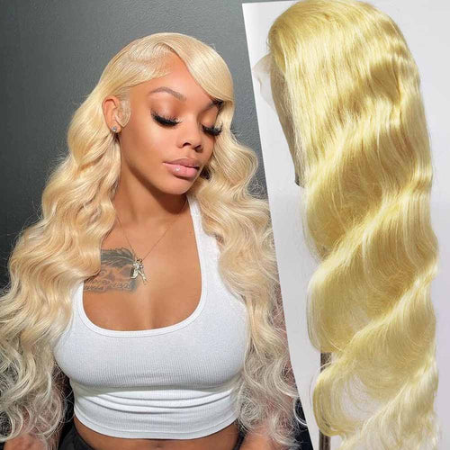 Queen Hair Inc Queenhairinc Blonde Lace Front Wig Body Wave Human Hair Wigs 613# 13x4 Colored Wigs 180 Density