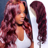 Queen Hair Inc Queenhairinc Burgundy Lace Front Wig 99J Human Hair Wig Straight 13x4 Colored Wigs 180 Density