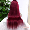 Queen Hair Inc Queenhairinc Burgundy Lace Front Wig 99J Human Hair Wig Straight 13x4 Colored Wigs 180 Density