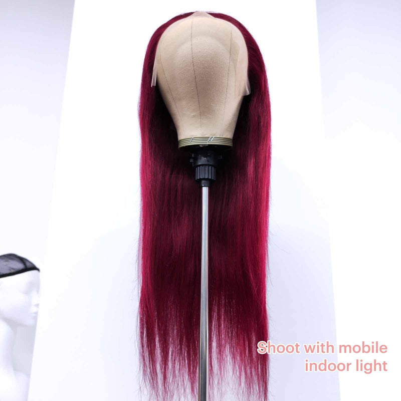 Queen Hair Inc Queenhairinc Burgundy Lace Front Wig 99J Human Hair Wig Straight 13x4 Colored Wigs 180 Density