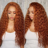 Queen Hair Inc Queenhairinc Ginger Lace Front Wig Orange Human Hair Wigs 350# Water Wave 13x4 Colored Wigs 180 Density