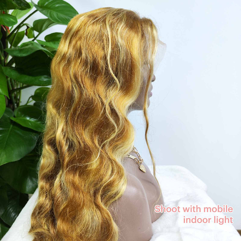 Queen Hair Inc Queenhairinc P30/613 Human Hair Wigs Highlight Colored Lace Front Wig Body Wave 180 Density
