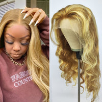 Queen Hair Inc Queenhairinc P30/613 Human Hair Wigs Highlight Colored Lace Front Wig Straight 180 Density