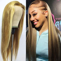 Queen Hair Inc Queenhairinc P30/613 Human Hair Wigs Highlight Colored Lace Front Wig Straight 180 Density