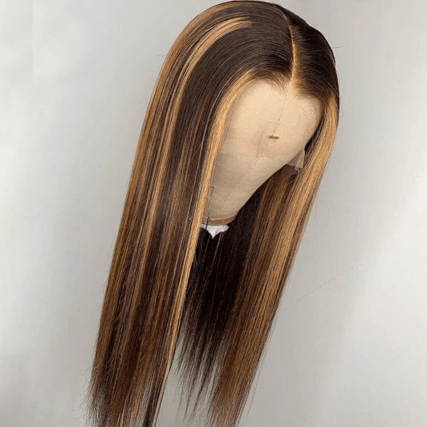 Queen Hair Inc Queenhairinc P4/27 Human Hair Wigs Honey Blonde Highlight Colored Lace Front Wig All Texture Straight 180 Density