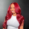 Queen Hair Inc Queenhairinc Red Lace Front Wig Human Hair Wig Straight Body Wave Deep Wave 13x4 Colored Wigs 180 Density