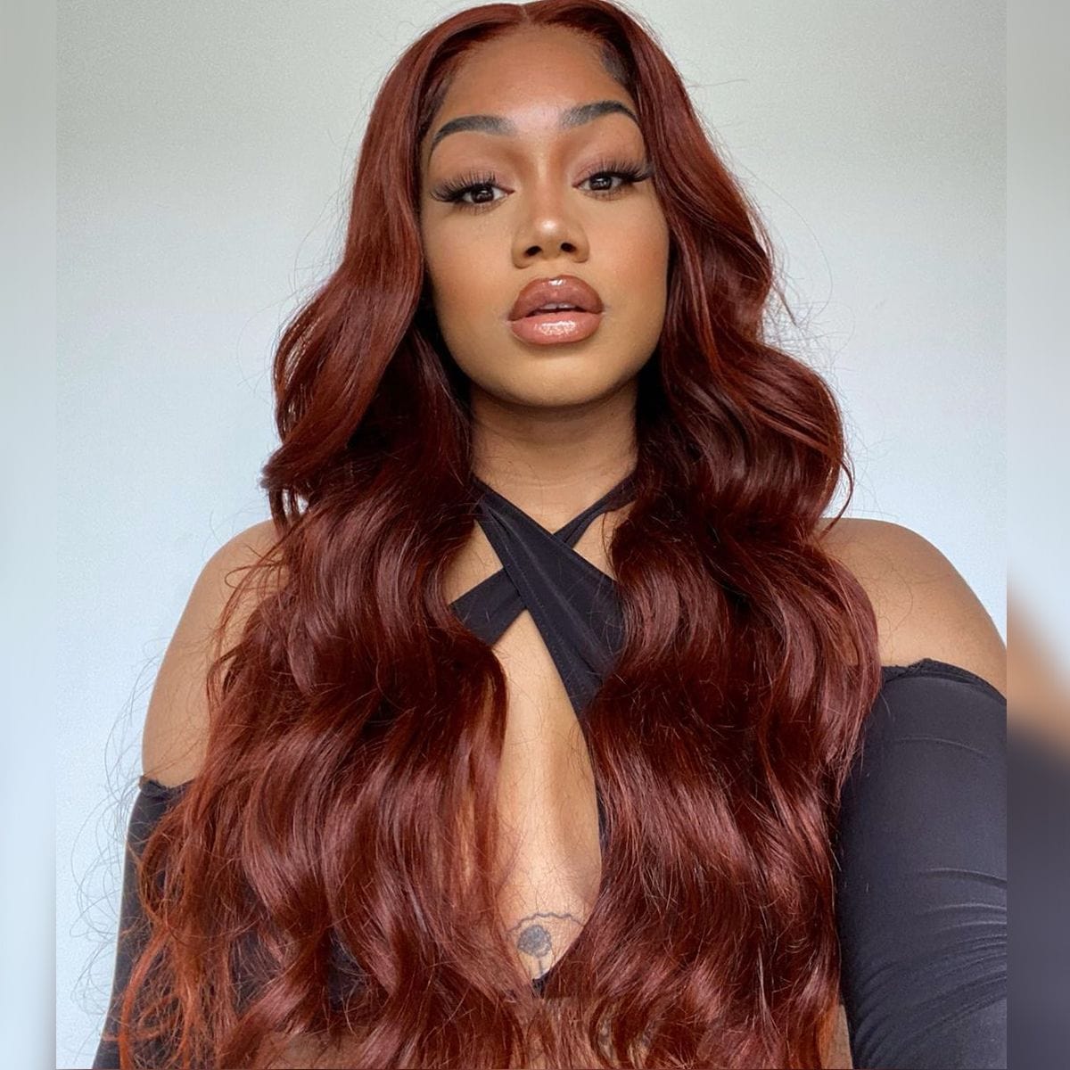 Queen Hair Inc Queenhairinc Reddish Brown #33 Body Wave 13×4 Lace Front Wig 180% Human Hair Wig