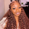 Queen Hair Inc Queenhairinc Reddish Brown #33 Deep Wave 13×4 Lace Front Wig 180% Human Hair Wig