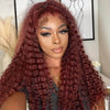 Queen Hair Inc Queenhairinc Reddish Brown #33 Deep Wave 13×4 Lace Front Wig 180% Human Hair Wig