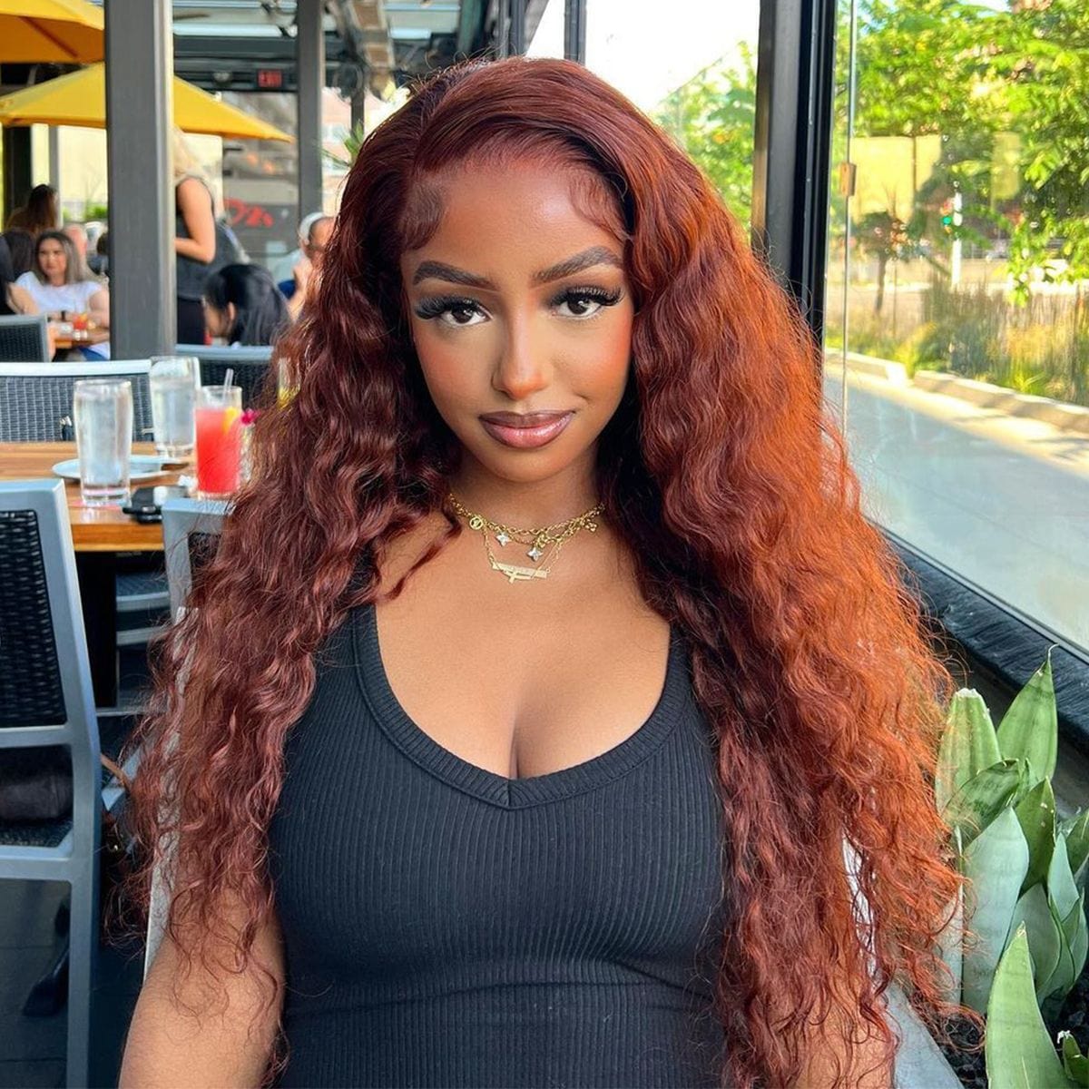 Queen Hair Inc Queenhairinc Reddish Brown #33 Water Wave 13×4 Lace Front Wig 180% Human Hair Wig