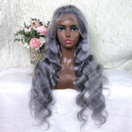 Queen Hair Inc Queenhairinc Silver Gray Human Hair Wigs Silver Blonde Colored Lace Front Wig Body Wave 180 Density