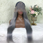 Queen Hair Inc Queenhairinc Silver Gray Human Hair Wigs Silver Blonde Colored Lace Front Wig Straight Body Wave 180 Density
