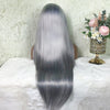 Queen Hair Inc Queenhairinc Silver Gray Human Hair Wigs Silver Blonde Colored Lace Front Wig Straight Body Wave 180 Density