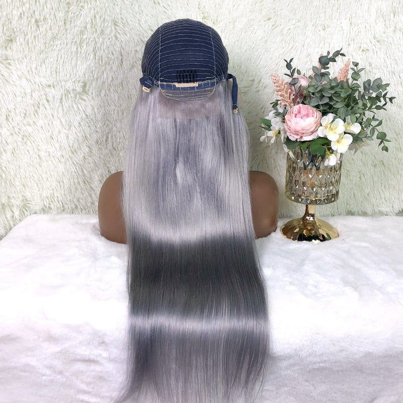 Queen Hair Inc Queenhairinc Silver Gray Human Hair Wigs Silver Blonde Colored Lace Front Wig Straight Body Wave 180 Density