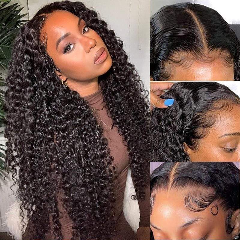Queen Hair Inc 10a+ 150% 13x4 Lace Frontal Wigs Deep Wave #1B