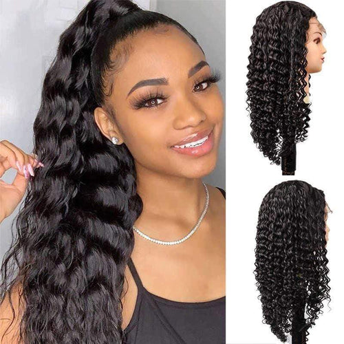 Queen Hair Inc 10a+ 150 Density Virgin Hair 13*6 Lace Frontal Wigs Deep wave 100% Human Hair